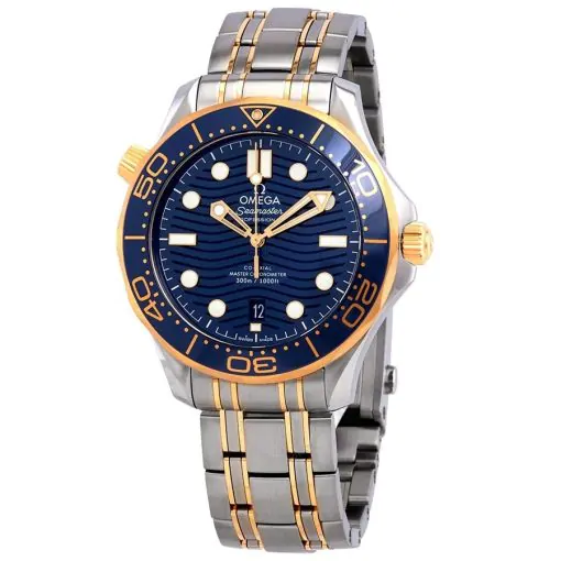 Omega Seamaster Gold Blue Replica JF Factory