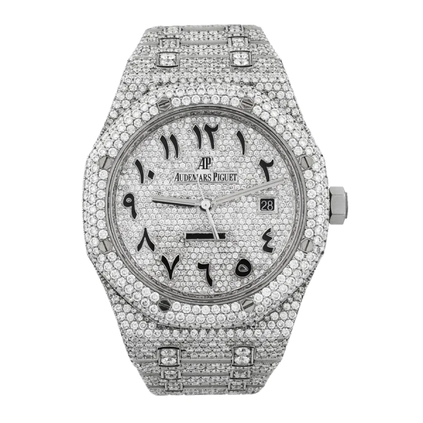 Audemars Piguet Royal Oak Custom Pave Diamond Set (Arabic) Dial Replica