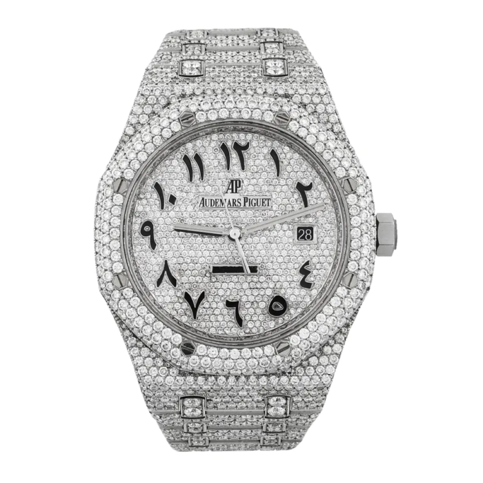 Audemars Piguet Royal Oak Custom Pave Diamond Set (Arabic) Dial Replica