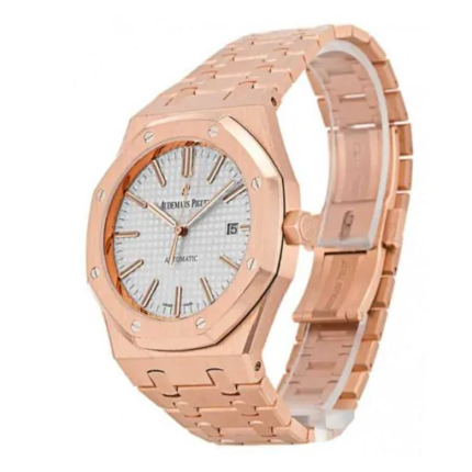 Audemars Piguet Rose Gold Royal Oak White Dial 15400OR.OO.1220OR.02 Replica