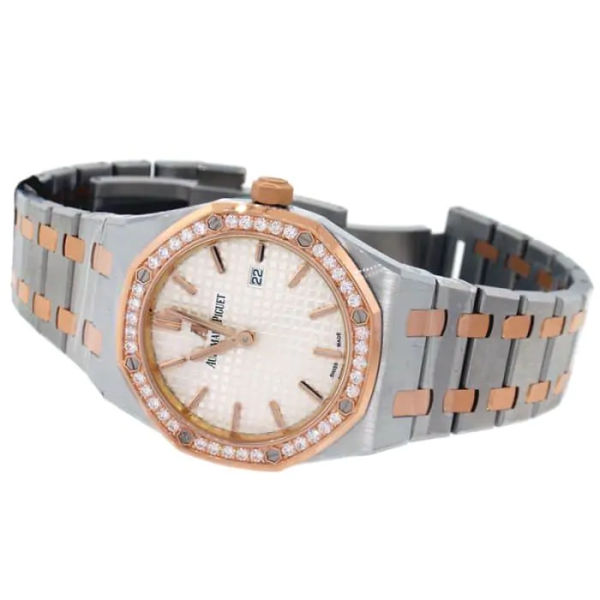 Audemars Piguet Royal Oak Quartz Ladies Rose Gold/Steel Silver Index Diamond Bezel 67651SR.ZZ.1261SR.01 Replica