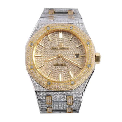Audemars Piguet Royal Oak Selfwinding Yellow Gold & Silver 15400SR.OO.1220SR.01 Iced Out Replica