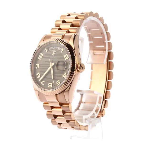 Rolex Day Date Bronze Wave Dial Replica Left