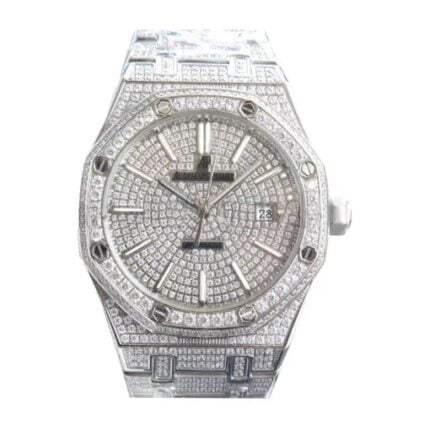Audemars Piguet Royal Oak Selfwinding Silver Diamond Dial 15400SR.OO.1220SR.01 Iced Out Replica