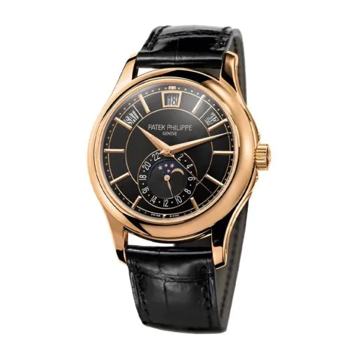patek-philippe-grand-complications-rose-gold-black-dial-leather-tourbillon-Replica