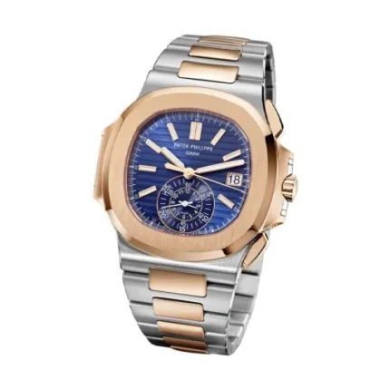 patek-philippe-steel-rose-gold-blue-dial-replica-watch