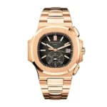 patek-philippe-nautilus-rose-gold-black-dial-replica-watch