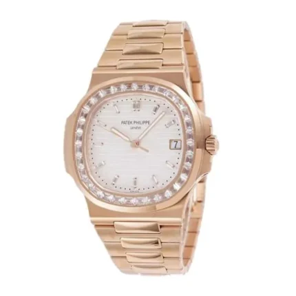 patek-philippe-nautilus-rose-gold-diamond-white-dial-replica-watch