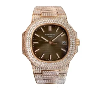 Patek Philippe Nautilus 5719 10G 010 Iced Out Replica JF Factory