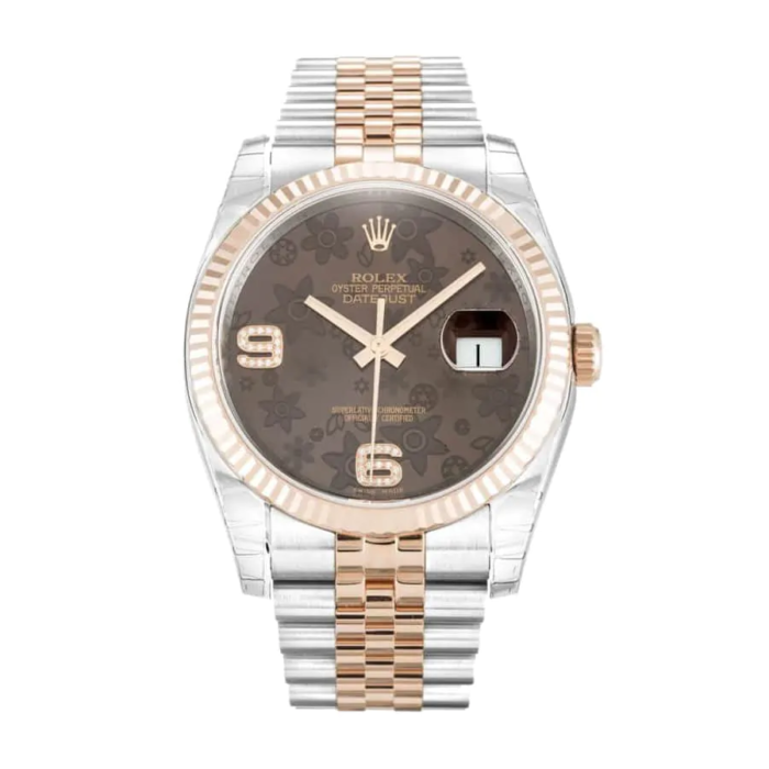 Rolex Datejust 116231-0105 Chocolate Floral Dial Replica