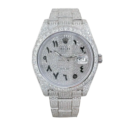 Rolex Datejust Arabic Dial Iced Out 116623 Replica