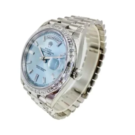 Rolex Day-Date 228396TBR001 Ice Blue Baguette Replica