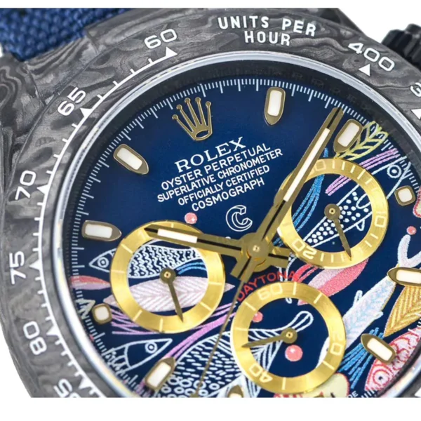 Rolex-Daytona-Fish-blue-strap-dial-Pattern-Replica
