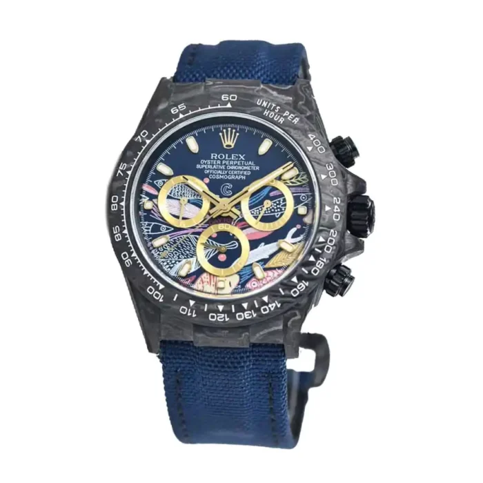 Rolex-Daytona-Fish-blue-strap-dial-Pattern-Replica