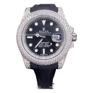 Rolex Submariner 116336 Flex Rubber Iced Out Replica